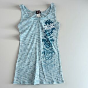 Harley Davidson Women's Blue Ribbed Knit Tank Top Size XS